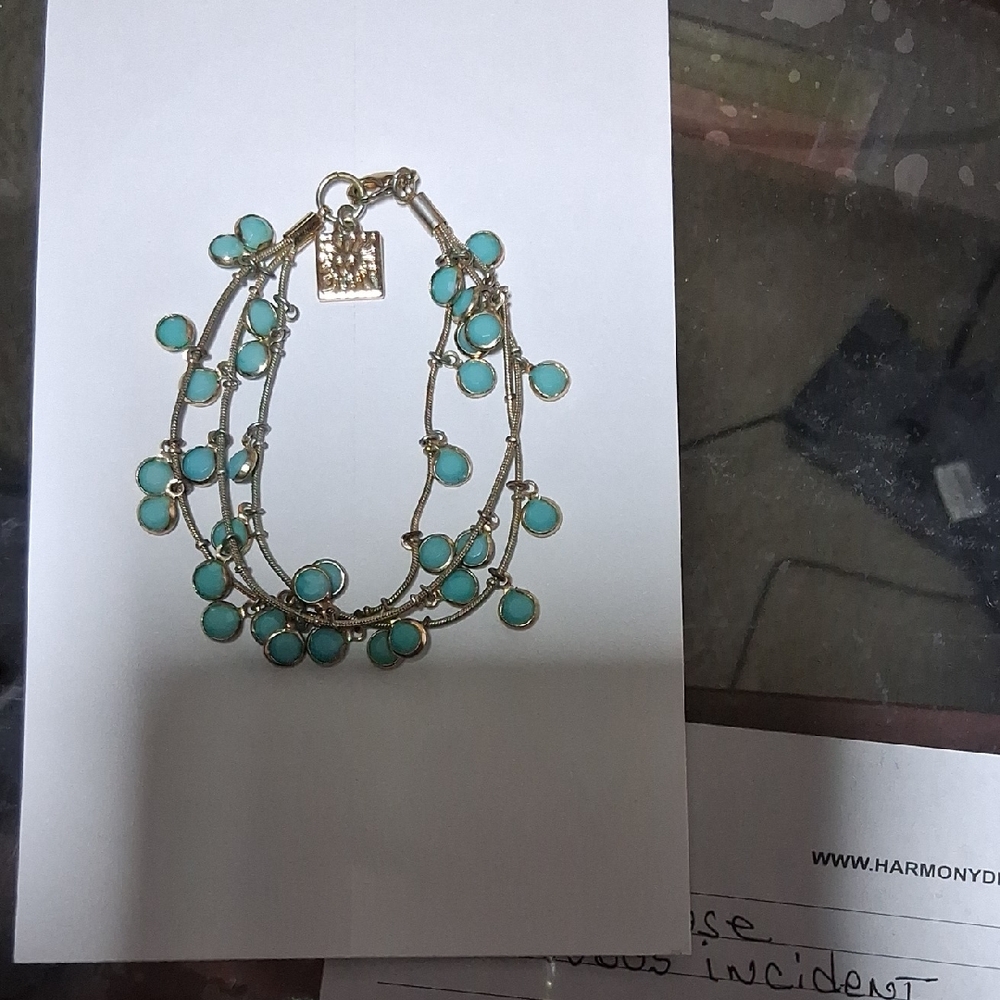 Anne Klein Elegant Gold and Turquoise Bracelet
